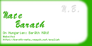mate barath business card